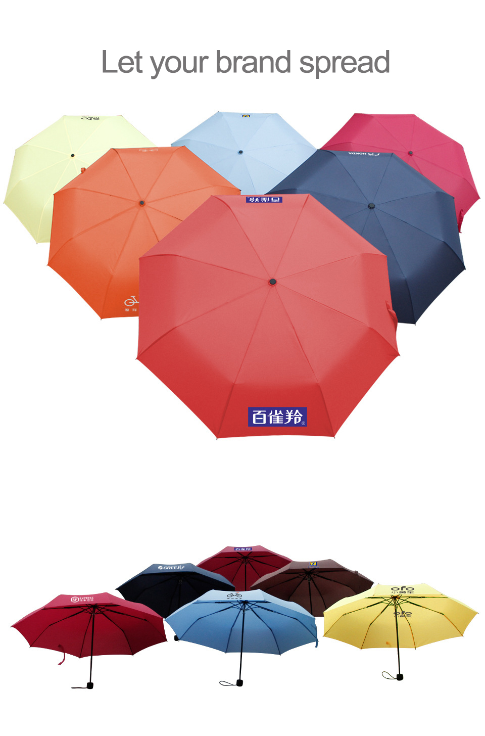 Manual open fold umbrella promotion customized logo - Image 3