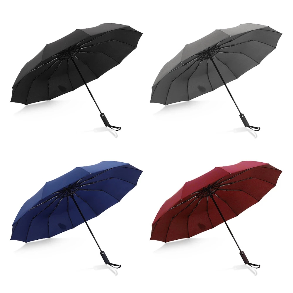Classic Folding 12K Strong Windproof Waterproof Rain Umbrella Business Gift Umbrella - Image 4