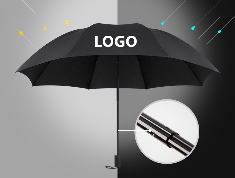 High quality customized black umbrella logo print - Image 4