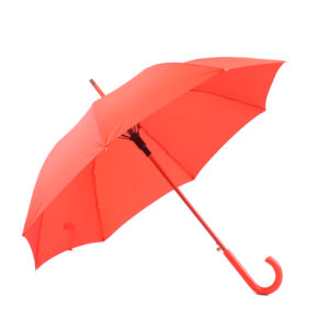 Sustainable 105cm Matched-Color Durable Straight Umbrella - Vibrant Red